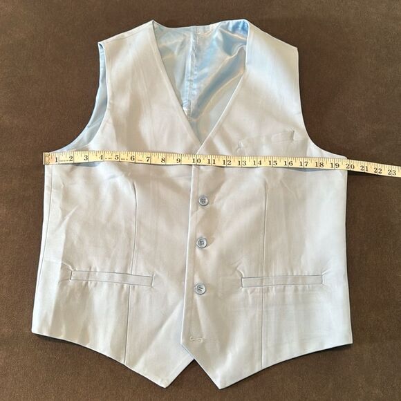 Men’s Pale Blue Slim Fit Dress Suit Jacket & Vest Size 38 NWT - Picture 9 of 11